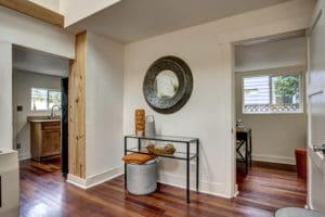 The cherry wood floors showcase the care that was taken during the renovation. No detail was left untouched in this home.