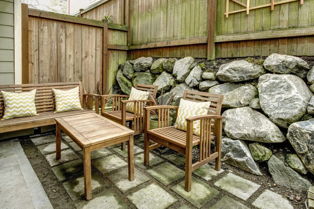 Private, sunlit patio is perfect for grilling.