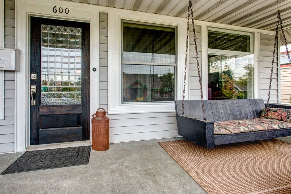 Or hanging out on the original porch swing.