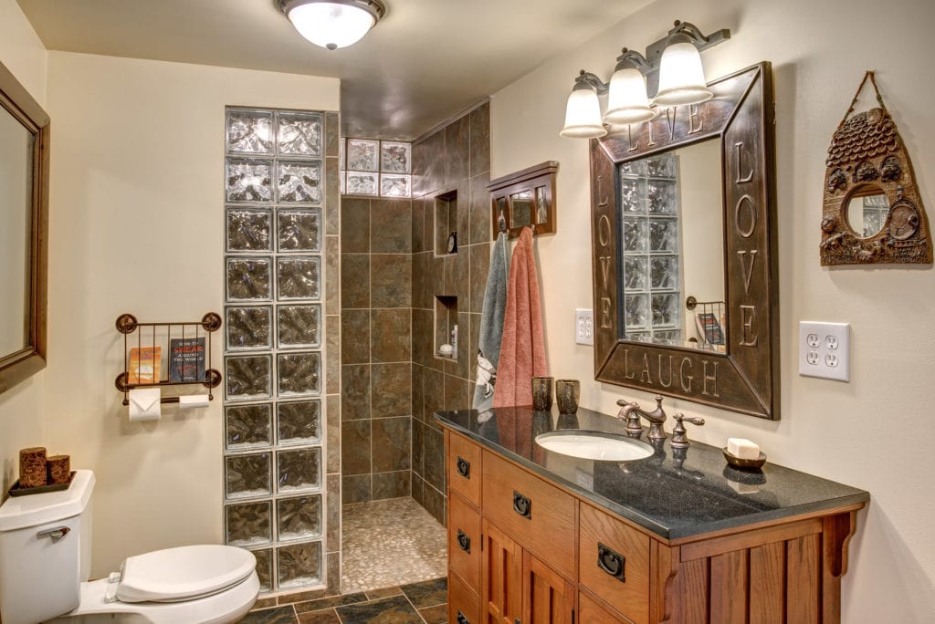 Master bath with heated floor, even in the shower. 
