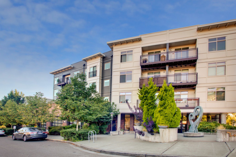 Exterior building of condominium in Wallingford neighborhood of Seattle, Washington