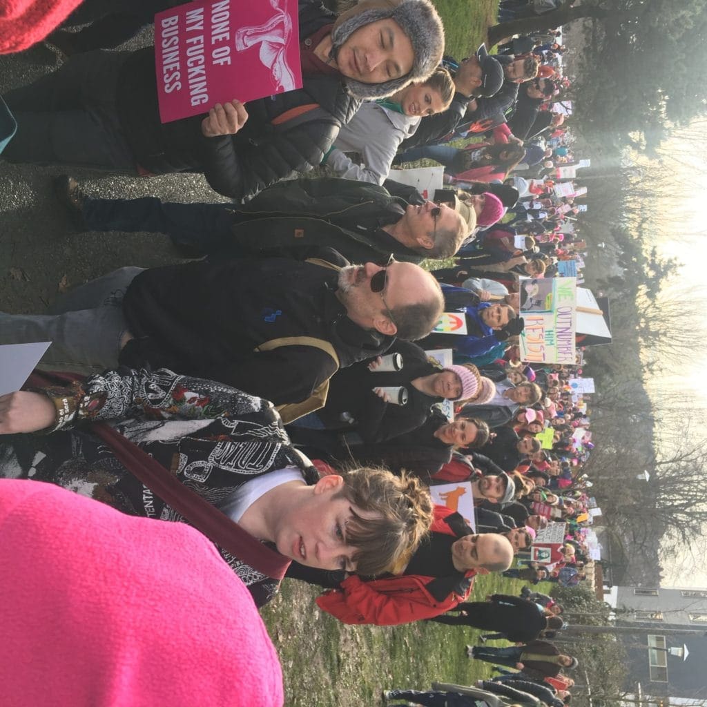 Marching at Seattle's Womxn's March