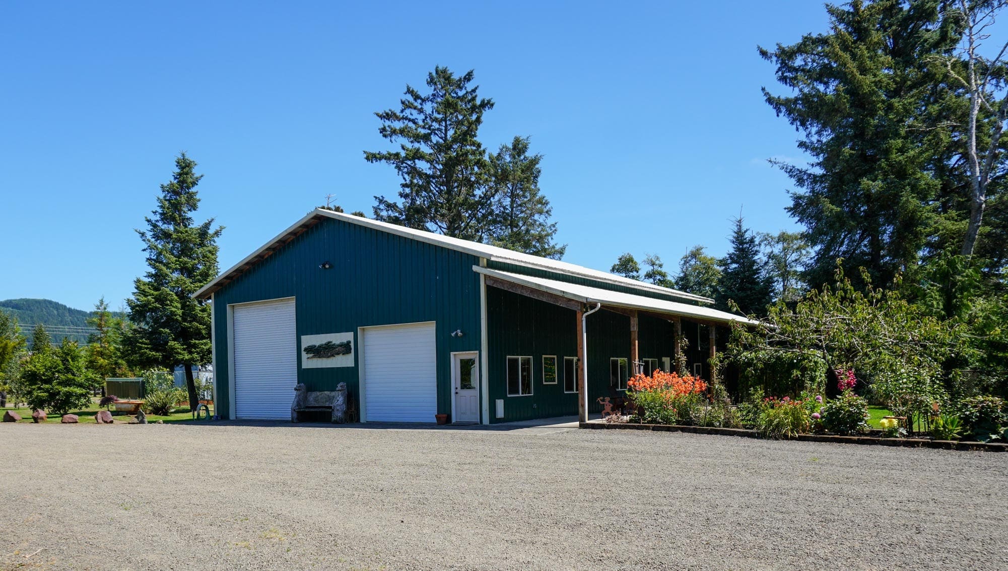 A pole building at a Luxury Waterfront Estate in Chinook