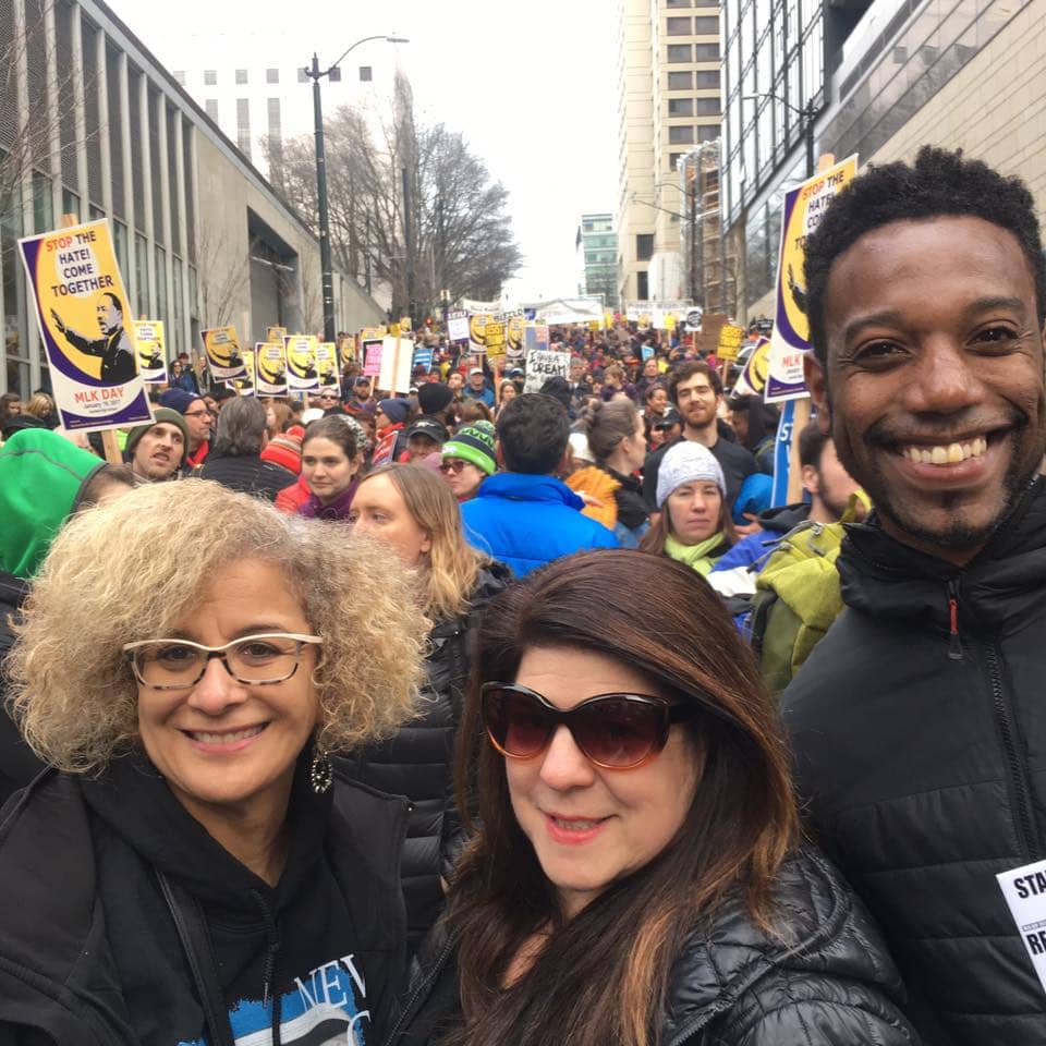 Social Justice Fighter and Seattle REALTOR Kim V. Colaprete Marching in the 2017 MLK Day March