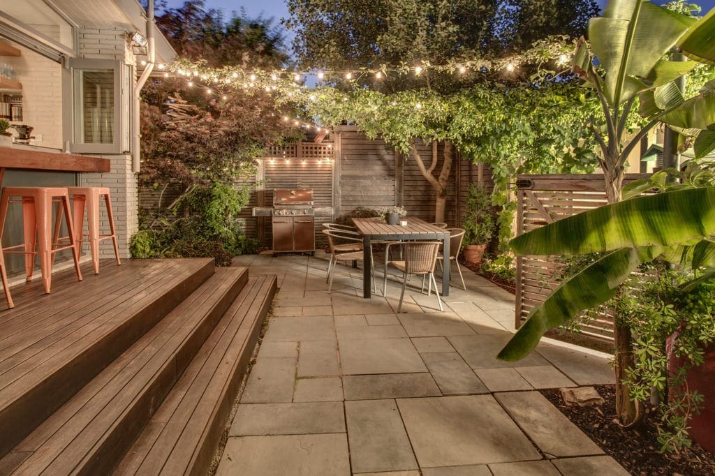 Mid-Century Modern Alki Back Patio at Sunset