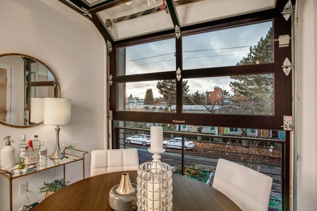 Modern Capitol Hill Townhome Garage Door Window