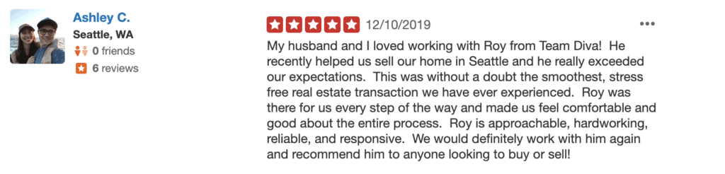 Five Star Review for Top Rated Agent Roy Powell, Jr