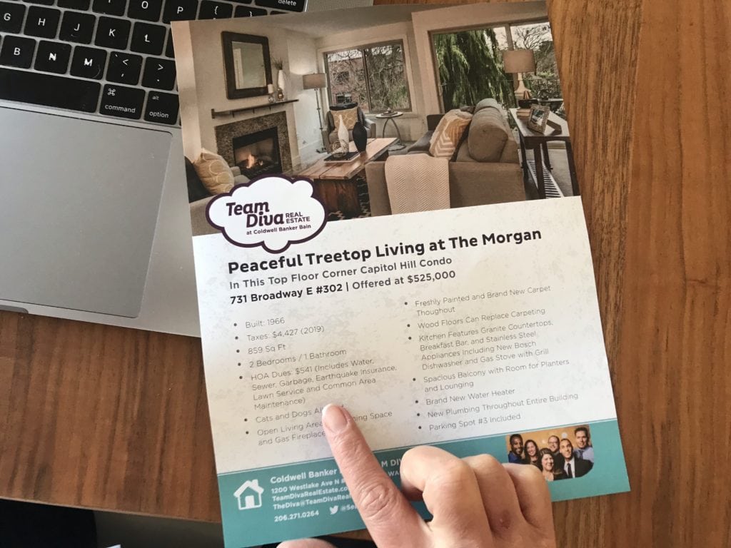 Just Sold Capitol Hill Condo at The Morgan | Marketing Flyer
