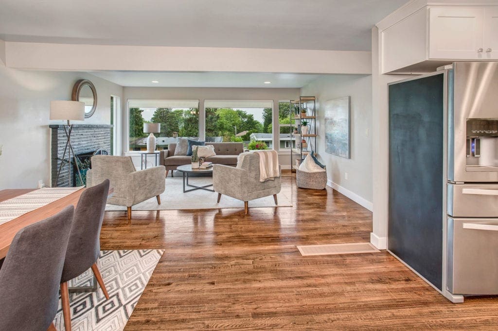 Seattle Beacon Hill Home Open Living Area and Picture Windows