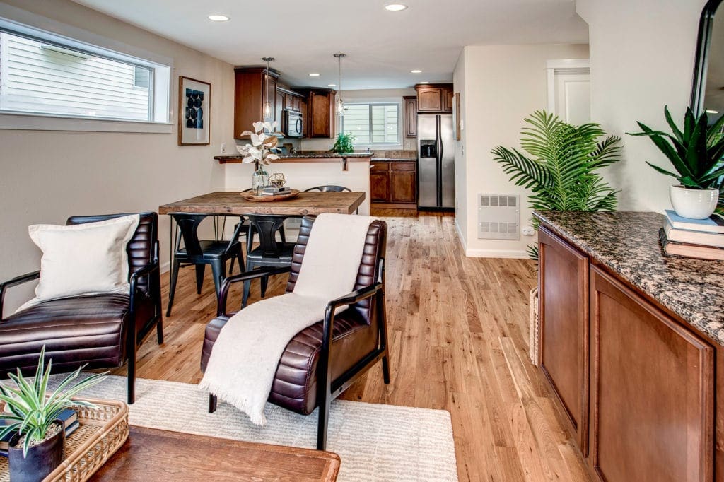 Green Lake Townhome Living Area, Dining Area, Breakfast Bar, Kitchen, Open Main Living Area