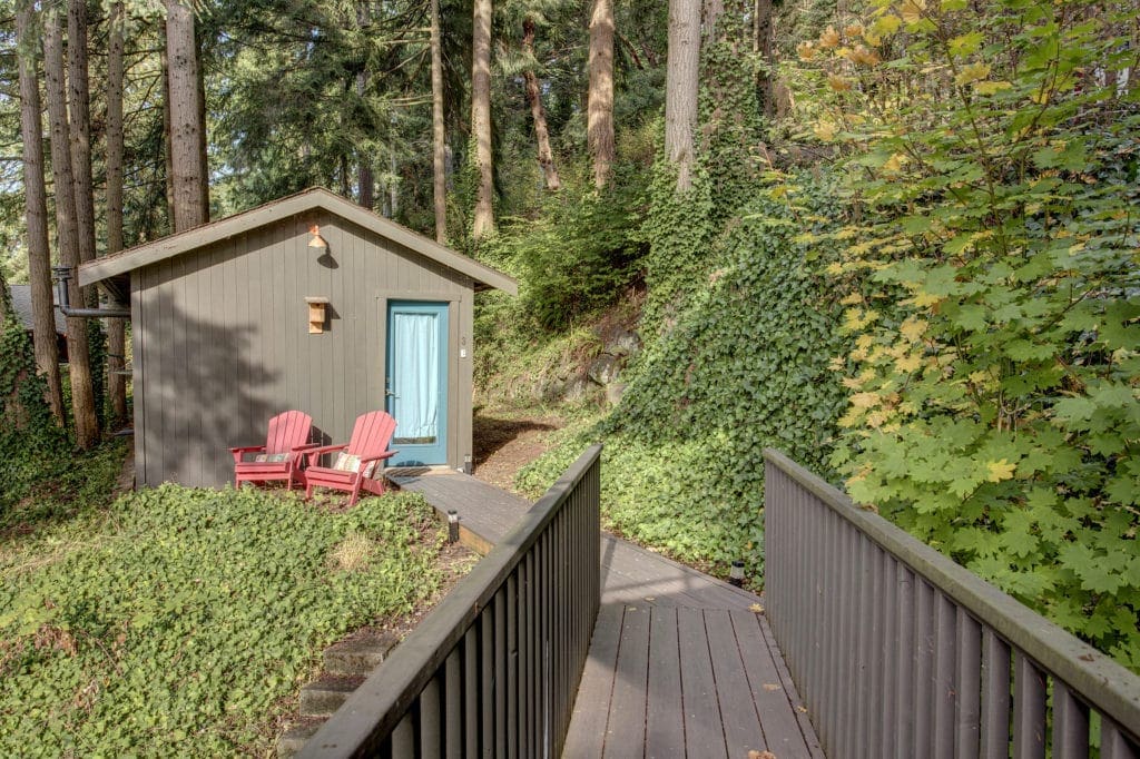 Puget Sound View Mid-Century Home Deck Walkway, Eco Cabin/ADO Cabin