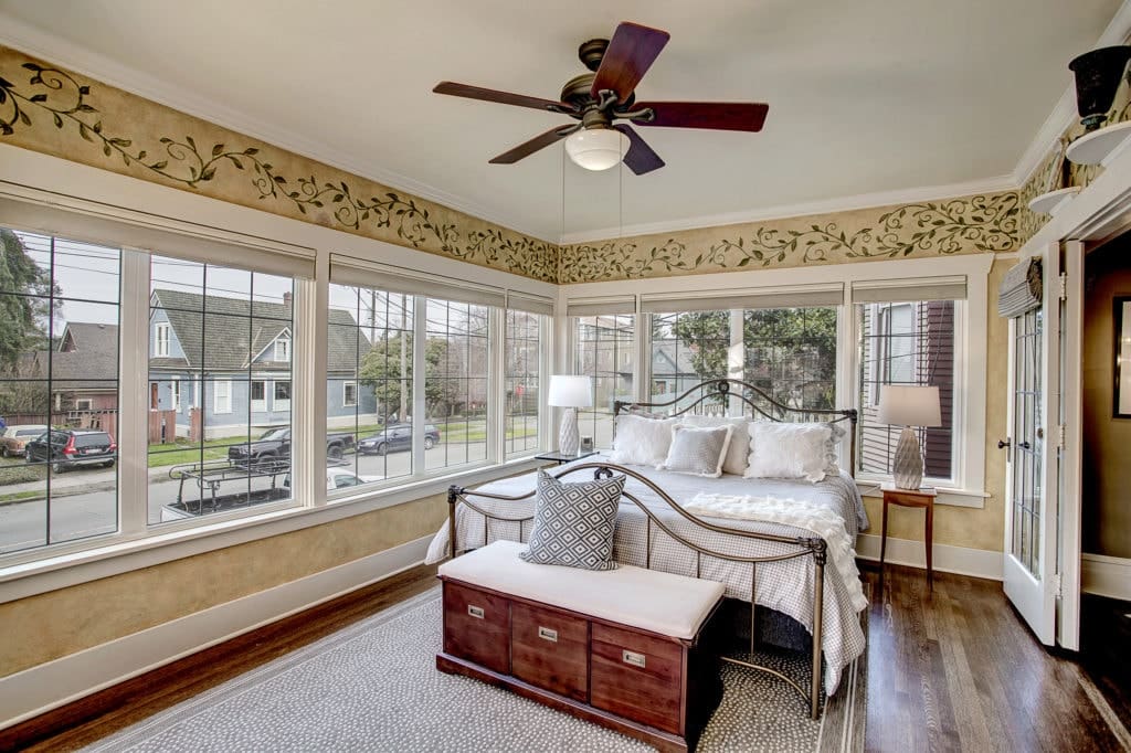 Classic Capitol Hill Home, Sunroom with Original Leaded Windows with Indows Inserts