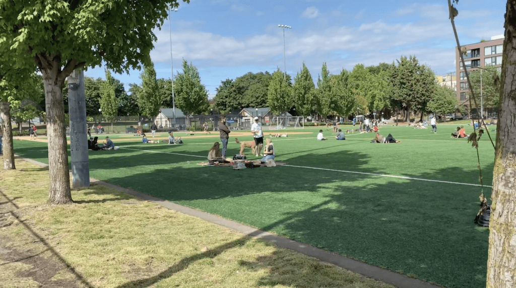 Bobby Morris Playfield at Cal Anderson Park on Capitol Hill