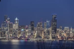 North Admiral View Home Twilight Seattle View, Seattle Waterfront, Elliott Bay View