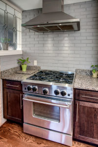 Mid-Century Meadowbrook Home Kitchen, Stainless Steel Appliances