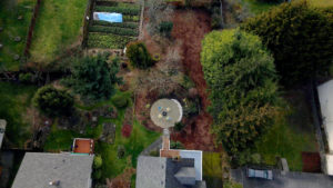 Contemporary Rainier Beach Home, Drone Aerial, Exterior, Back Yard, Patio