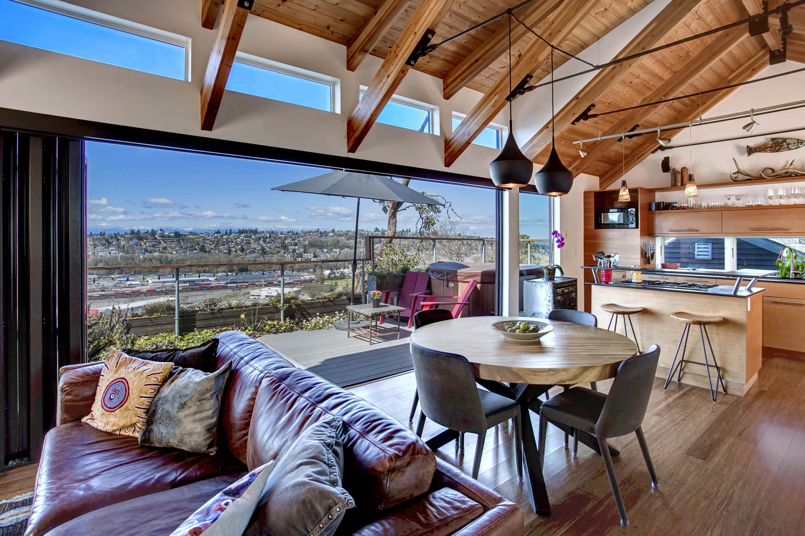 OPEN KITCHEN DINING ROOM WITH A VIEW