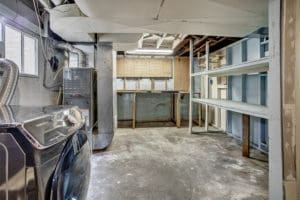 1920's Magnolia View Home Basement Storage and Laundry