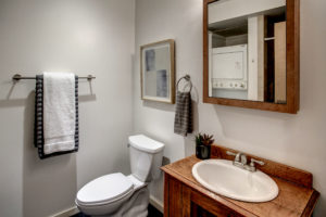 Modern Queen Anne View Home Rental Suite, Three Quarter Bathroom, Laundry Closet