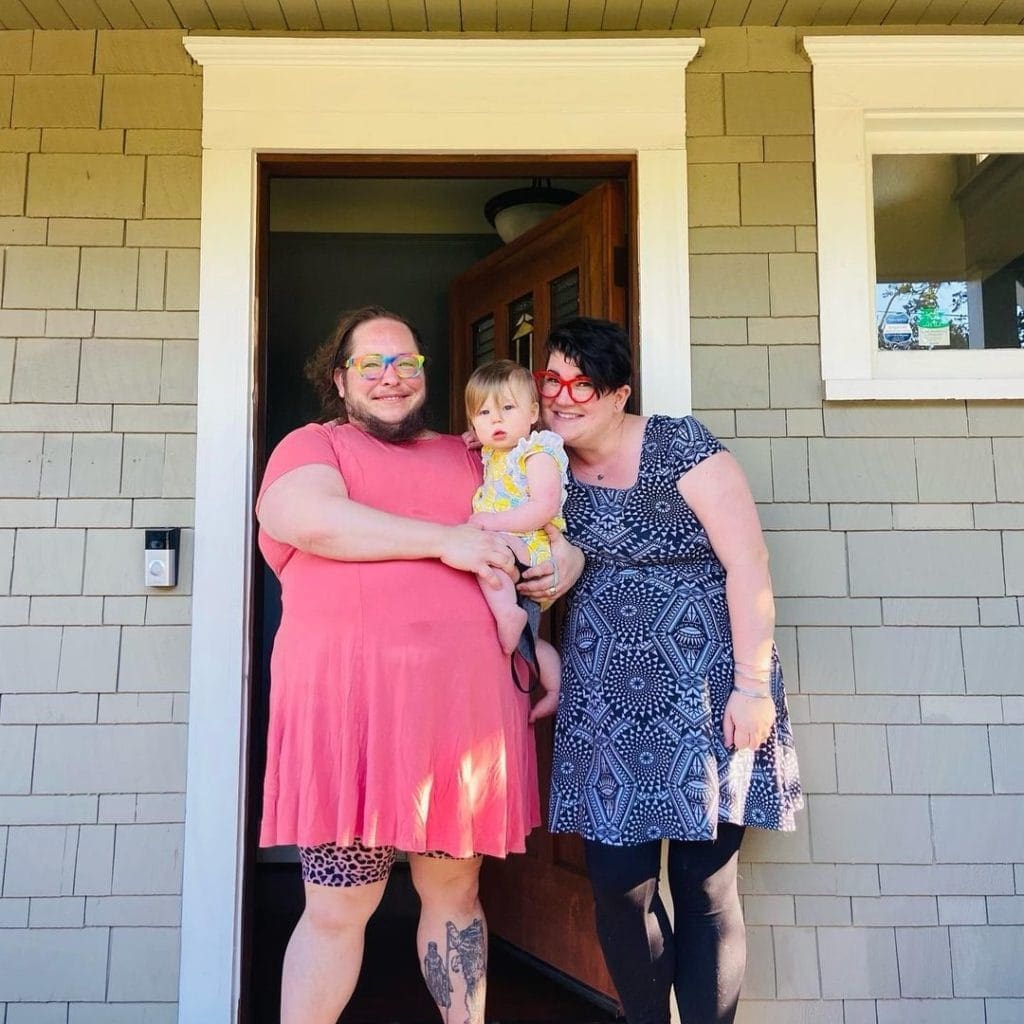 Heath, Baby Mars, and Lara at their New Tacoma Home