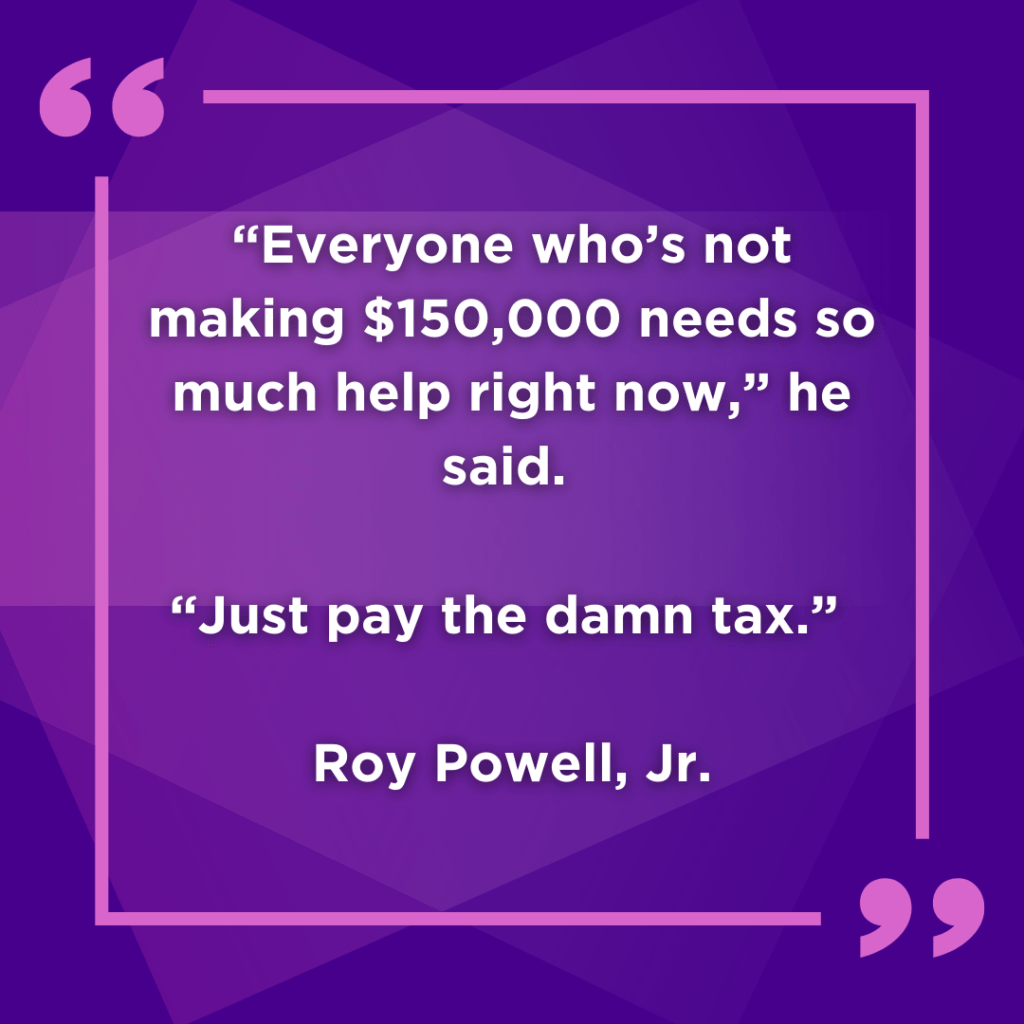 Roy Powell's Quote in the Seattle Payroll Tax and the Impact to High Earners