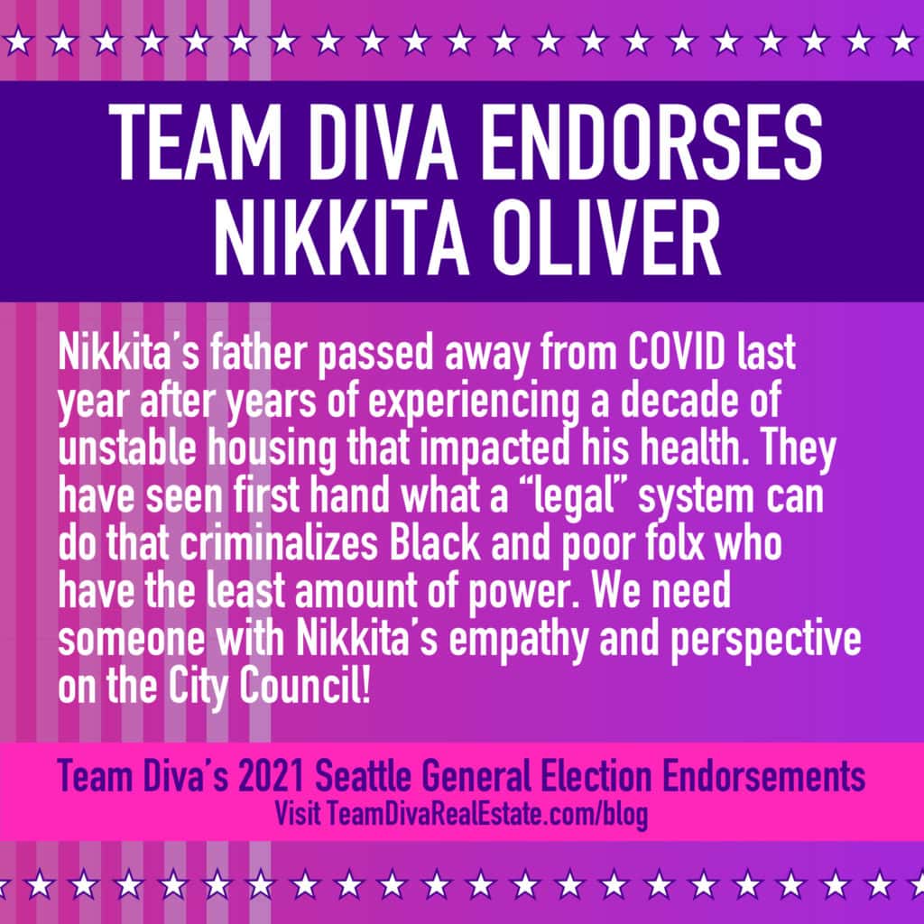 Team Diva Endorses Nikkita Oliver Seattle Election 2021