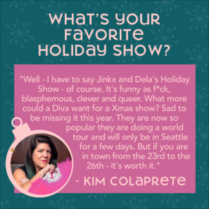 Photo of Kim quoting what her favorite holiday show is in Seattle