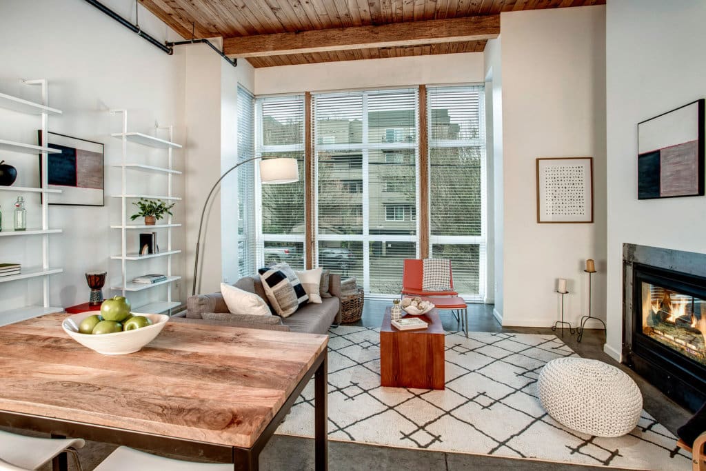 Capitol Hill Loft Condo - Open Living Area