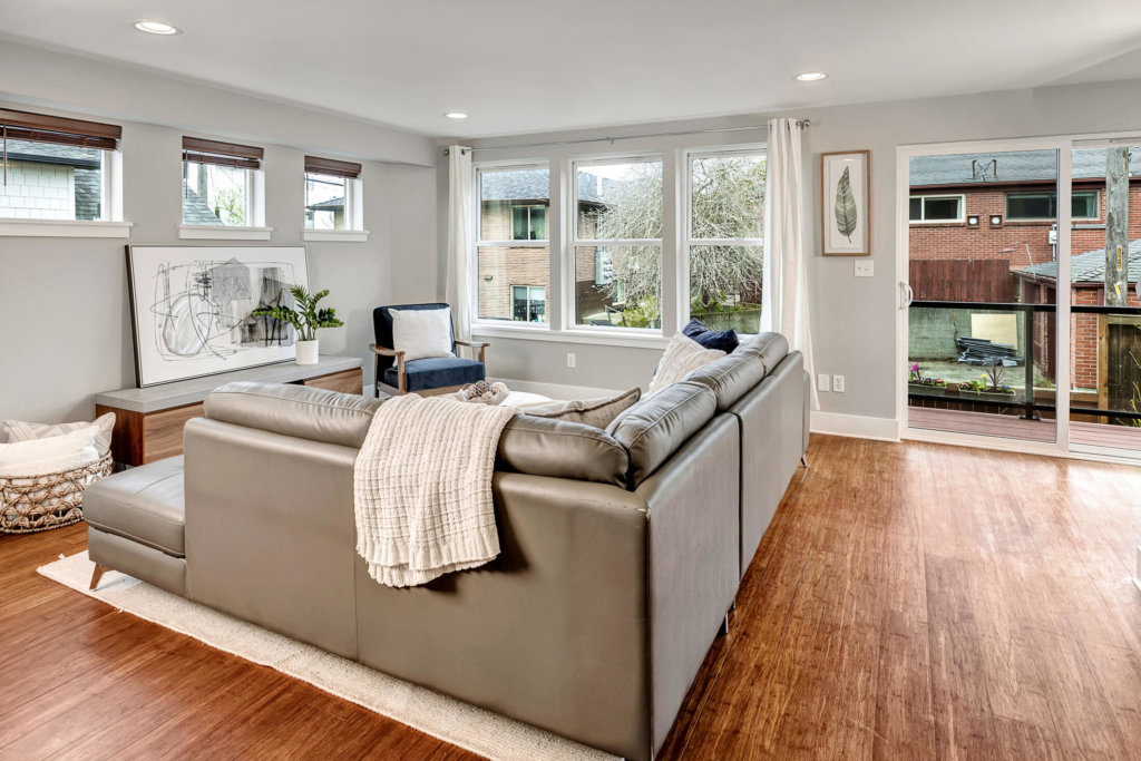 Ballard Townhome Living Room and Balcony