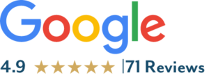 Icon showing Google 71 reviews 4.9 rating