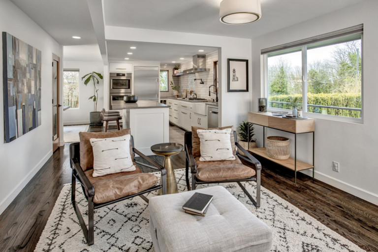 Lakeridge Midcentury Modern Home Open Living Area