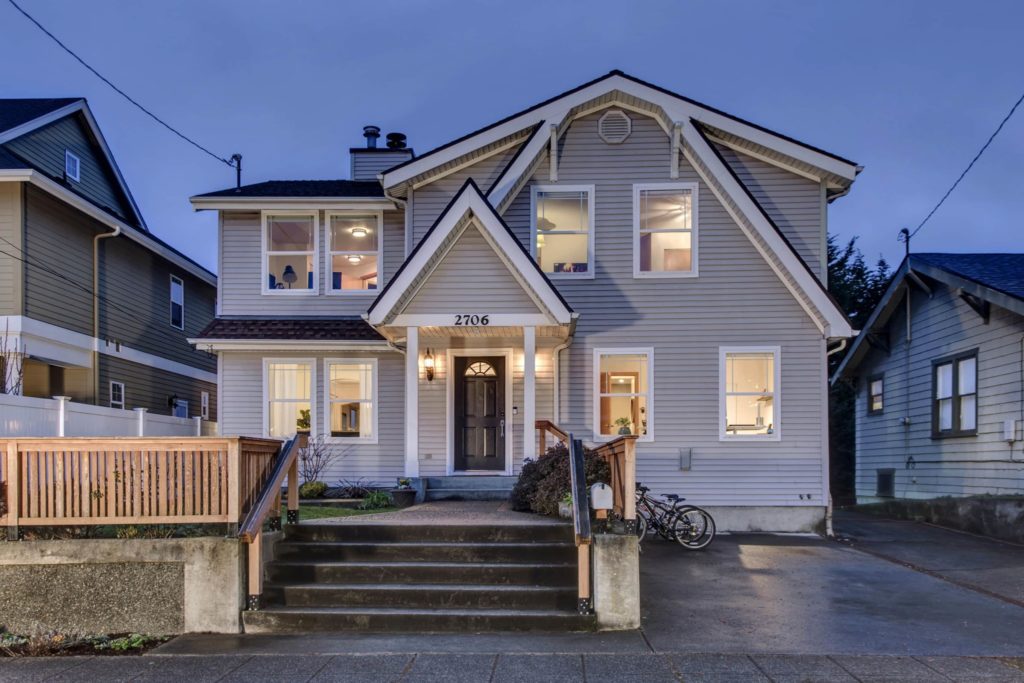 West Seattle single-family home at twilight