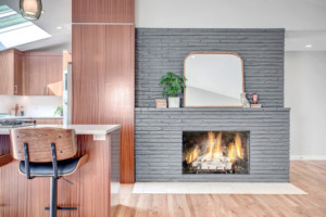 Kenmore Mid Century Home Fireplace and Kitchen Showing Renovation