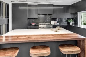 South Lake Union Modern Townhouse Kitchen Island View to the Stove