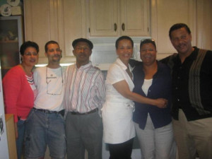 Lindsy Russell-Mitchell family photo in kitchen