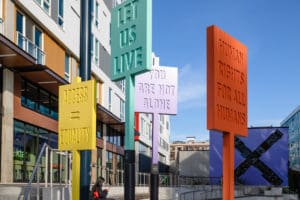 Outdoor sculptural artwork in Capital Hill, Seattle, Washington