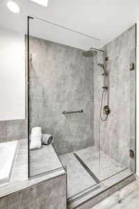 Photo of primary bathroom walk in shower at home in Lynnwood.