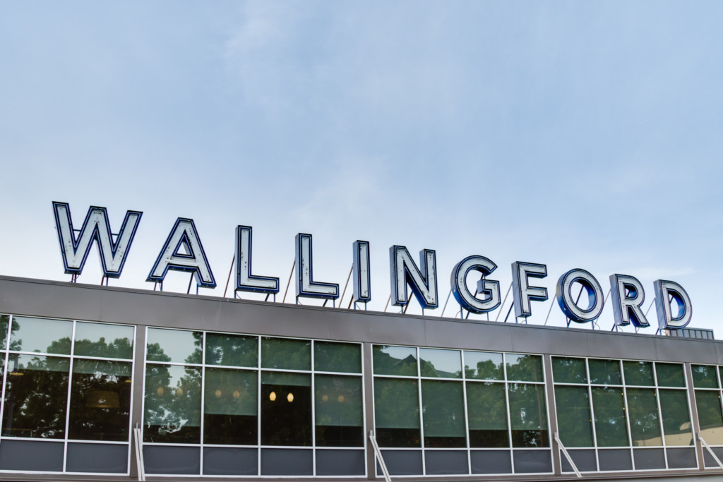 Wallingford Sign on the QFC in Wallingford in Seattle