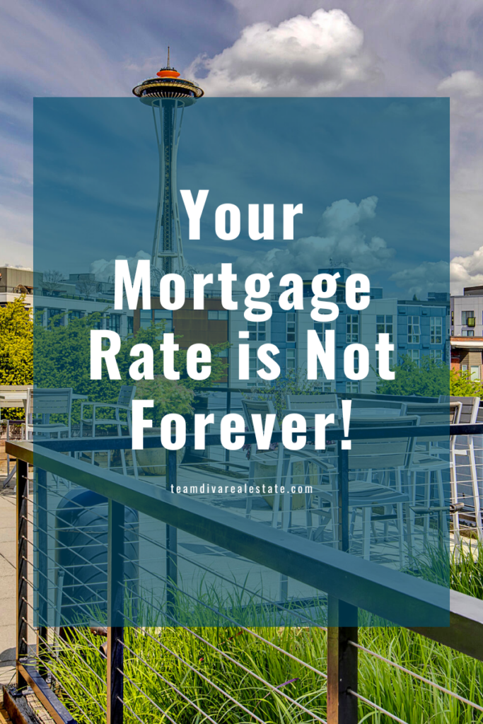 Graphic saying your mortgage rate is not forever with the space needle as the background. 