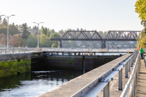 Ballard Locks in Northwest Seattle in late summer