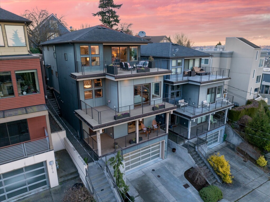 Queen Anne Modern View Home at sunset