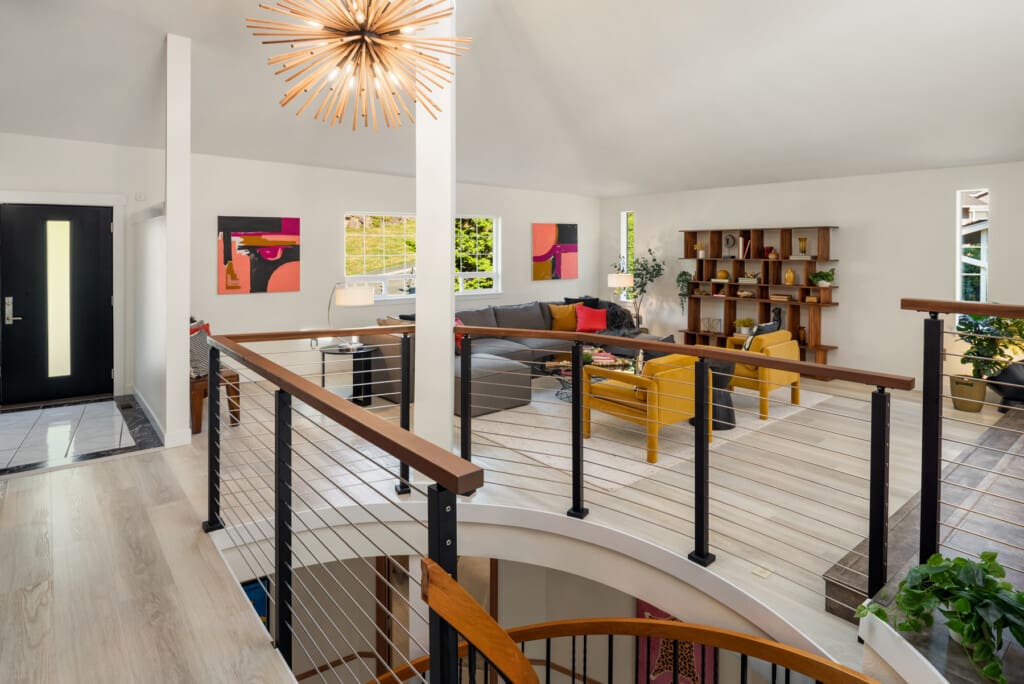 Vaulted Ceilings, custom light fixtures, and so many details for this custom built redmond home